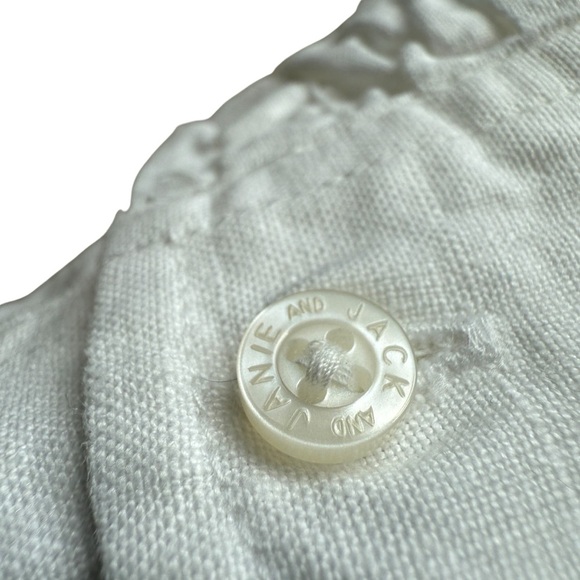 Janie and Jack Boy’s White Linen Button Up Shirt Sz 5 Lightweight Casual Beach - Picture 7 of 9